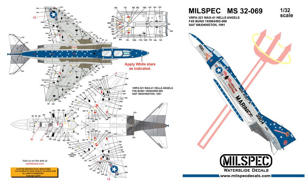 Milspec MPEC72069 F-4S Phantom VMFA-321 Hells Angels 1:72