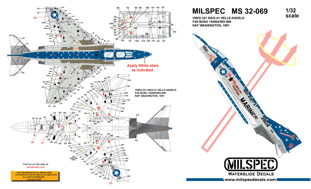 Milspec MPEC72069 F-4S Phantom VMFA-321 Hells Angels 1:72
