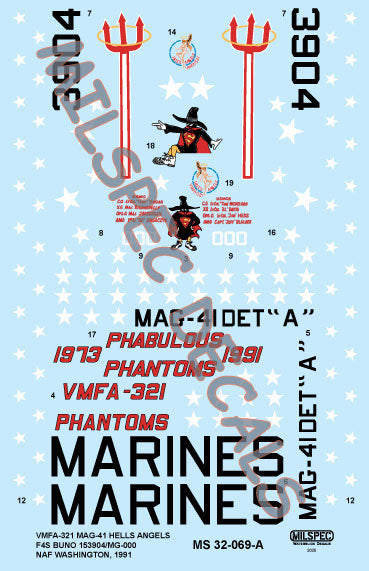 Milspec MPEC72069 F-4S Phantom VMFA-321 Hells Angels 1:72