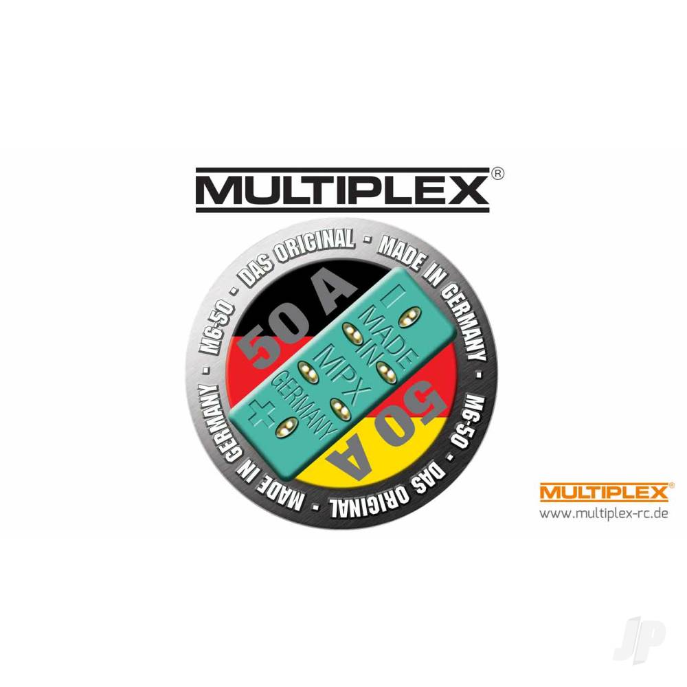 Multiplex MPX M6-50 High-current Plug, Male (100 pcs) 1-01221