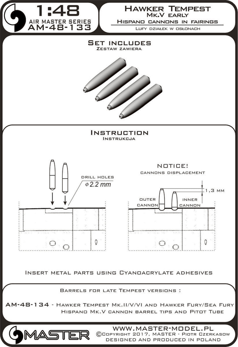 Master MR48-133 1:48 Hawker Tempest Mk.V early
