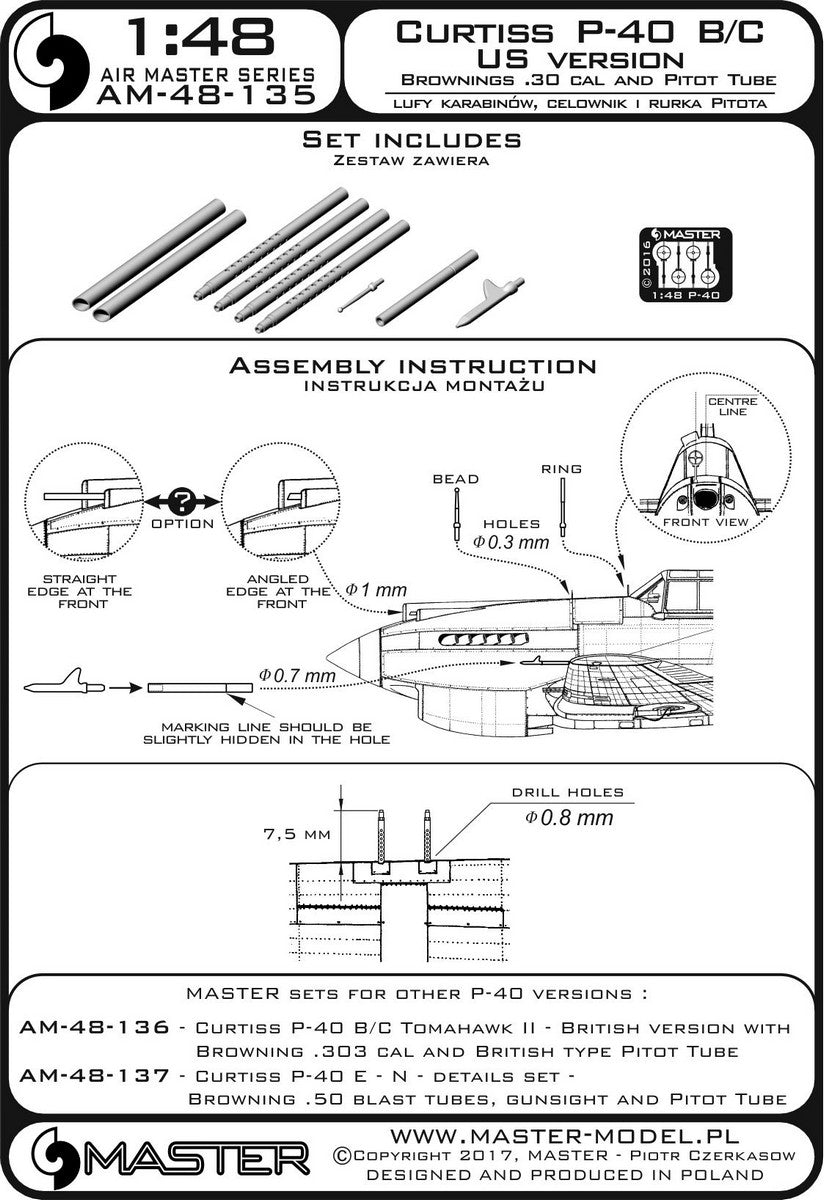 Master MR48-135 1:48 Curtiss P-40B/C