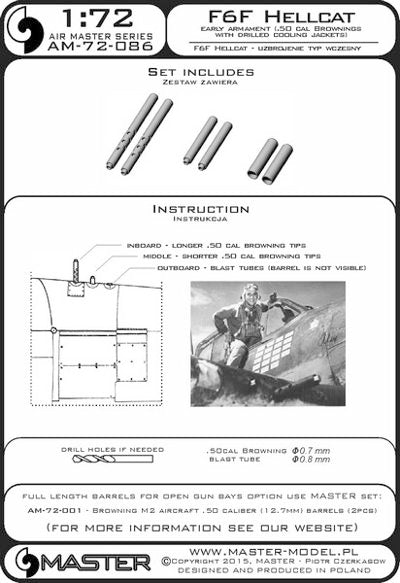 Master MR72-086 1:72 Grumman F6F-3 Hellcat