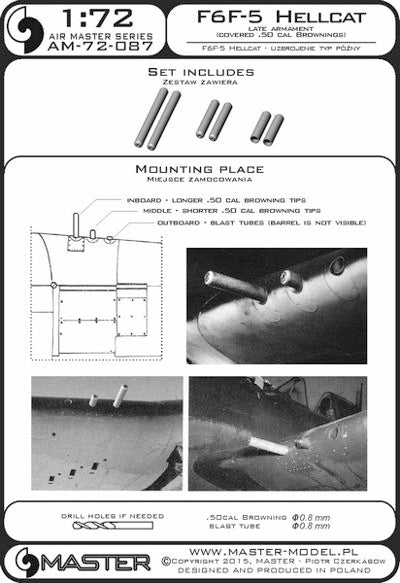 Master MR72-087 1:72 Grumman F6F-5 Hellcat