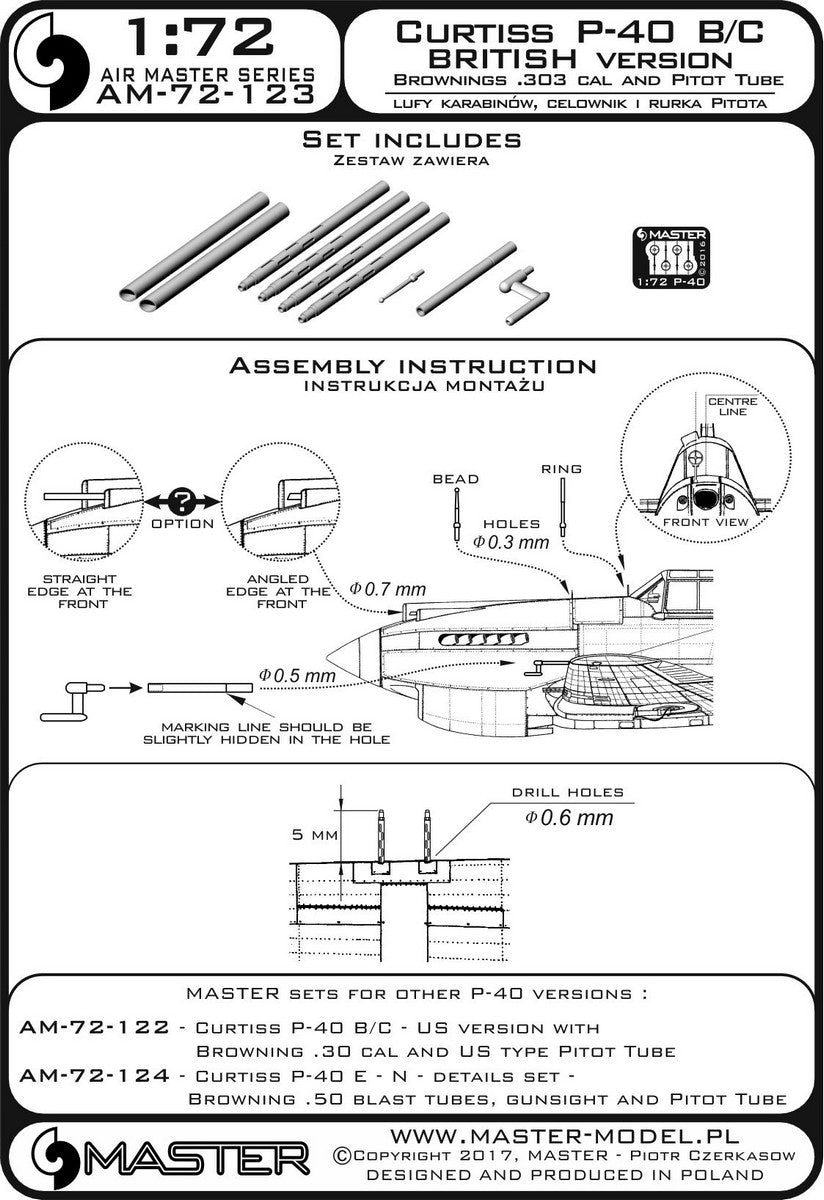 Master MR72-123 1:72 Curtiss P-40B/P-40C Tomahawk II