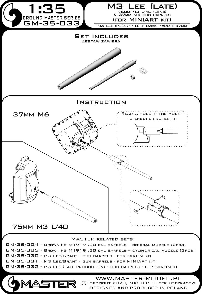 Master MRGM35-033 1:35 M3 Lee late production