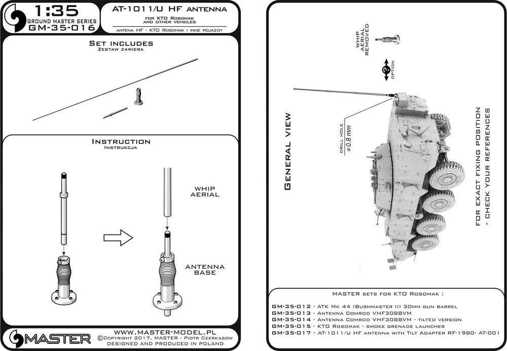 Master MRGM35-016 1:35 Antenna AT-1011/U HF