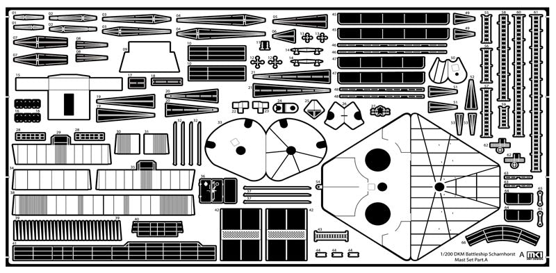 Mk.1 Design MS-20020 1:200 DKM SCHARNHORST German Gneisenau Battleship