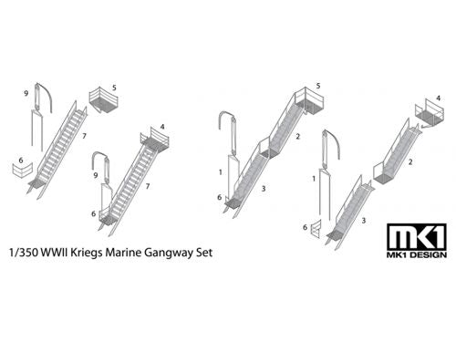 Mk.1 Design MS-35017 1:350 GERMAN GANGWAY SET