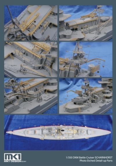 Mk.1 Design MS-35022 1:350 Battleship Scharnhorst DETAIL-UP ETCHED PART