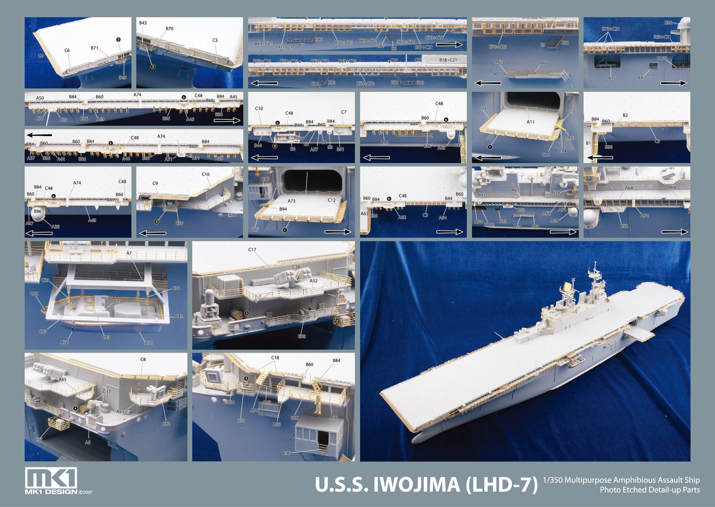 Mk.1 Design MS-35035 1:350 USS Iwo Jima LHD-7 DETAIL-UP PART