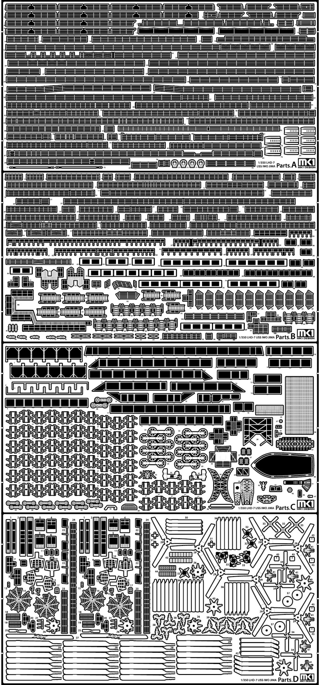 Mk.1 Design MS-35035 1:350 USS Iwo Jima LHD-7 DETAIL-UP PART