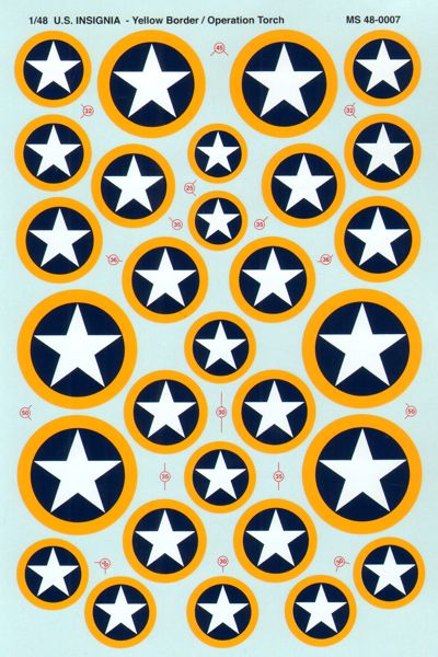Microscale MS48007 1:48 U.S.Insignia Yellow Border/Operation Torch.