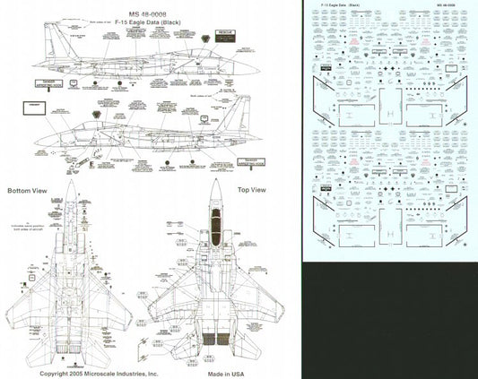 Microscale MS48008 1:48 McDonnell F-15 Eagle Stencil Data in Black