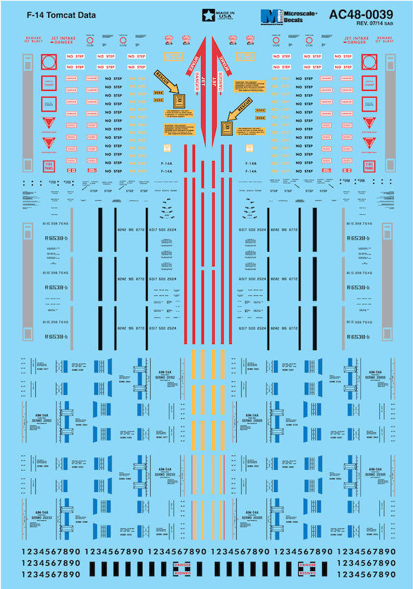 Microscale MS48039 1:48 Grumman F-14 Tomcat Data Sheet: