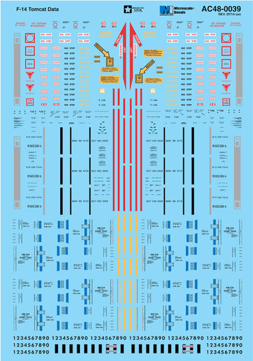 Microscale MS48039 1:48 Grumman F-14 Tomcat Data Sheet: