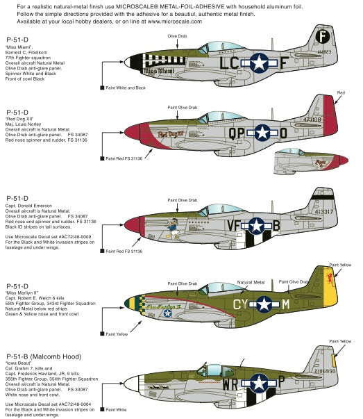 Microscale MS72041 P-51B/D Miss Miami/Red Dog XII 1:72