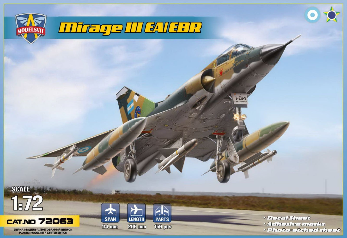 Modelsvit MSVIT72063 Mirage IIIEA/IIIEBR Fighter-Bomber 1:72