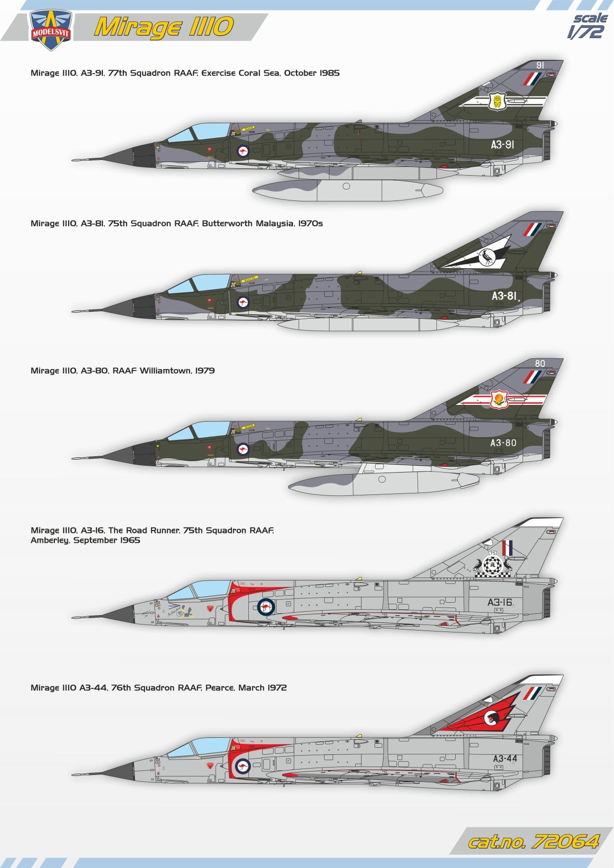 Modelsvit MSVIT72064 Dassault Mirage IIIO w/PE 1:72