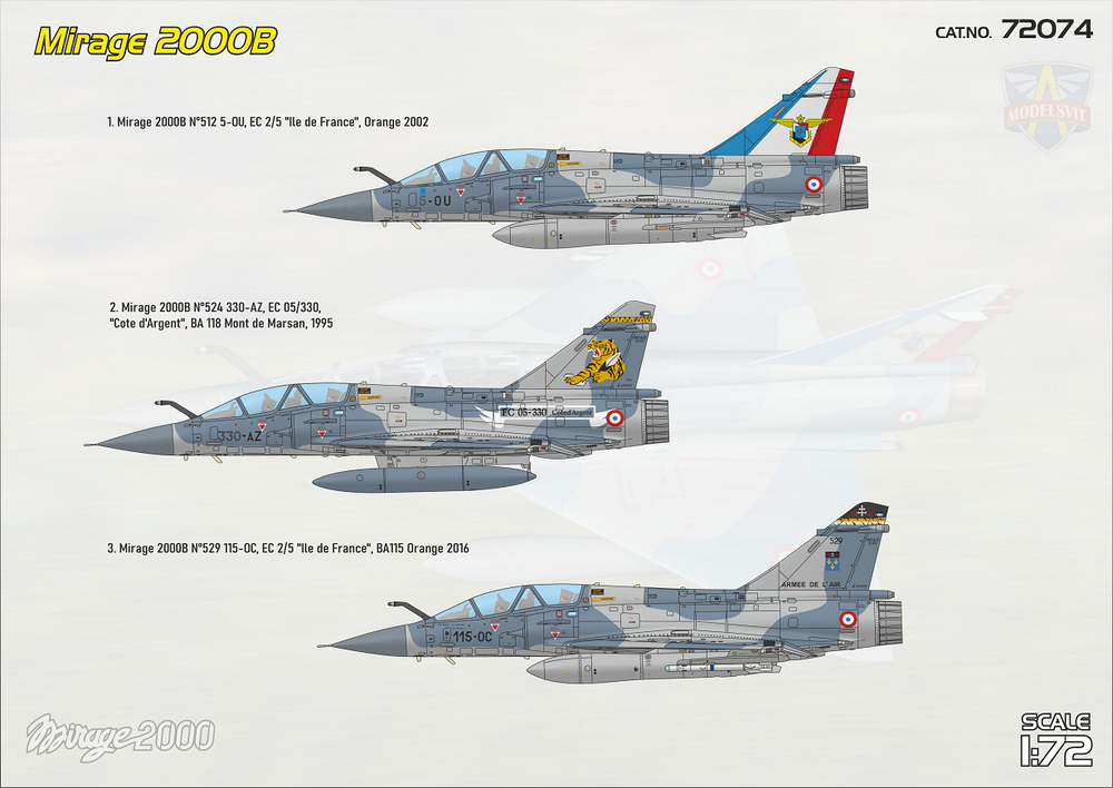 Modelsvit MSVIT72074 1:72 Dassault_Mirage 2000B