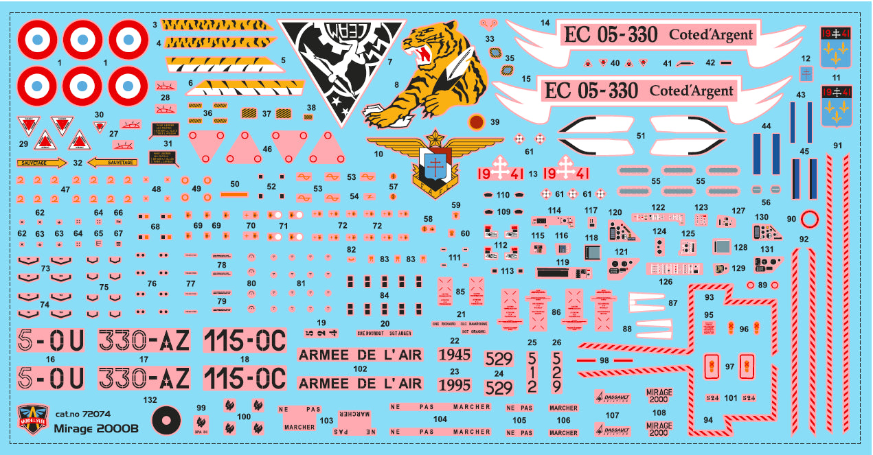 Modelsvit MSVIT72074 1:72 Dassault_Mirage 2000B