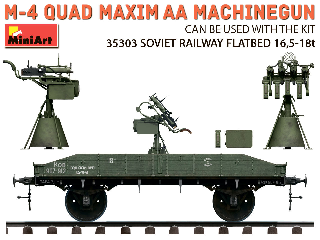 MiniArt MT35211 1:35 M-4 QUAD MAXIM AA MACHINE GUN