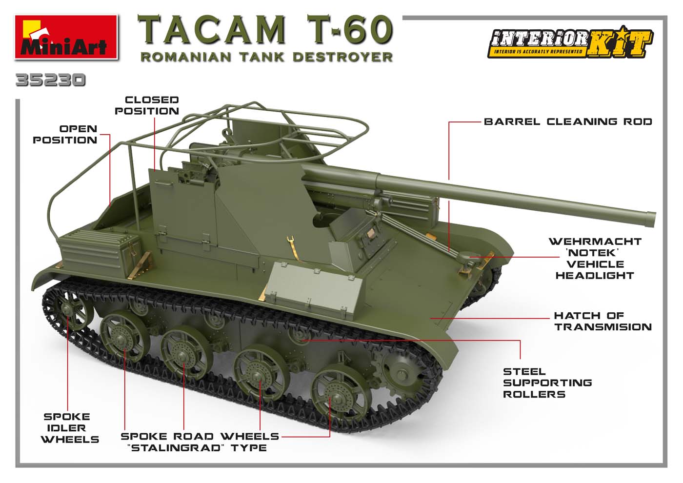 MiniArt MT35230 1:35 TACAM T-60 ROMANIAN TANK DESTROYER