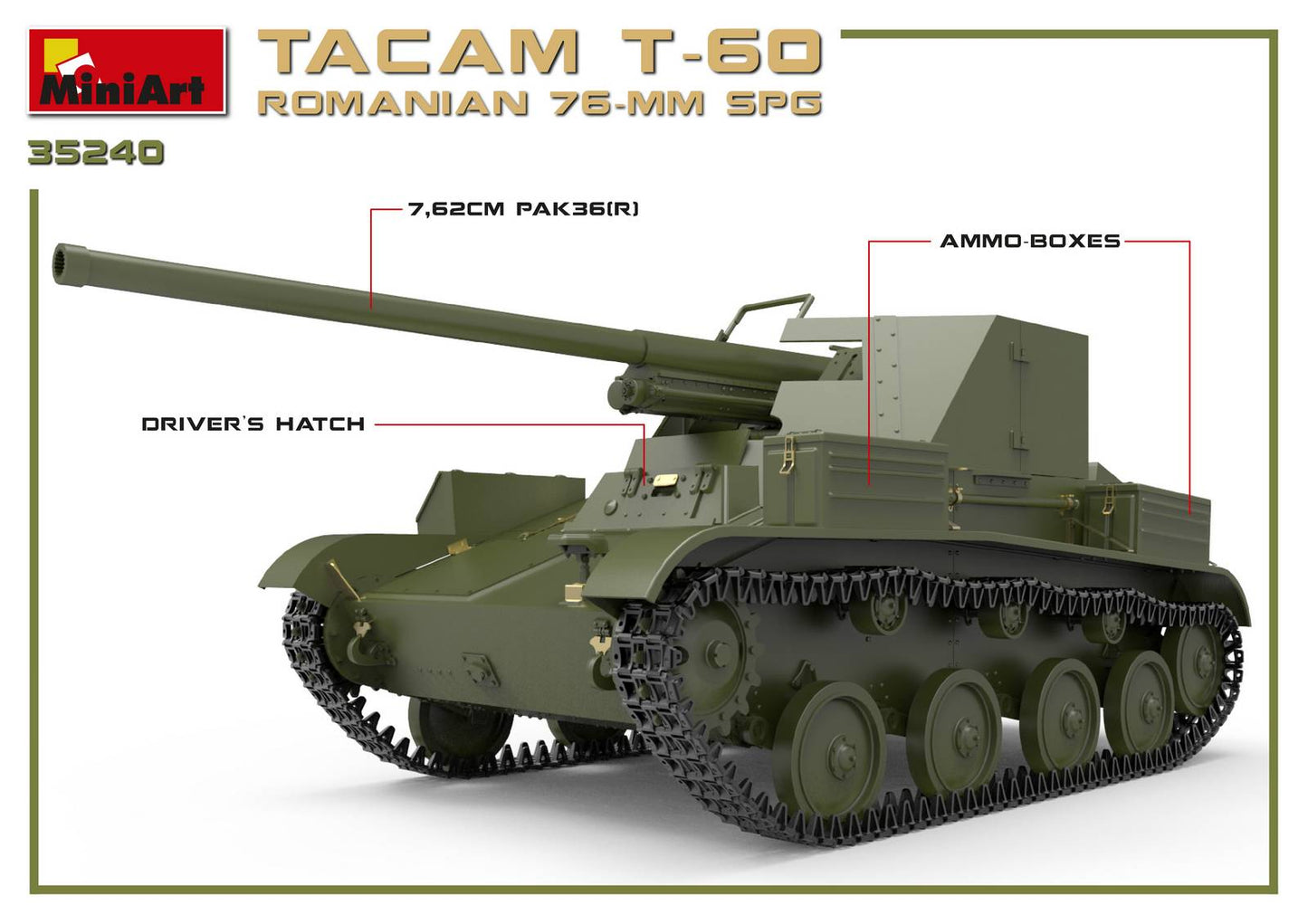 MiniArt MT35240 Romanian T-60 Tacam SPG w/Interior 1:35