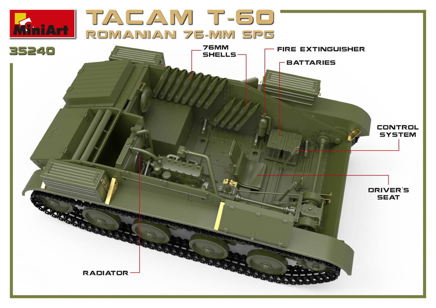 MiniArt MT35240 Romanian T-60 Tacam SPG w/Interior 1:35