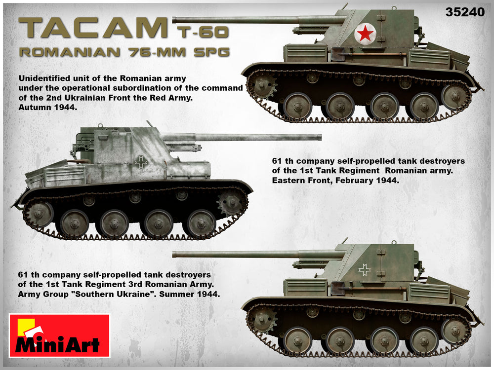 MiniArt MT35240 Romanian T-60 Tacam SPG w/Interior 1:35