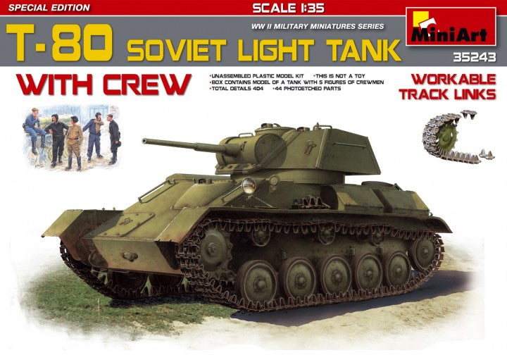 MiniArt MT35243 1:35 Soviet T-80 Soviet Light Tank with Crew
