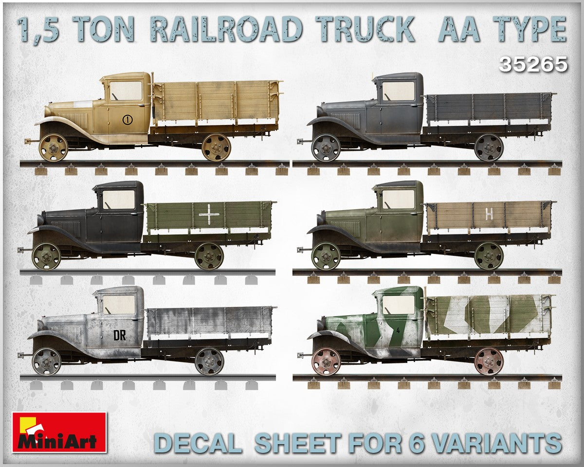 MiniArt MT35265 1:35 1,5 TON RAILROAD TRUCK AA TYPE
