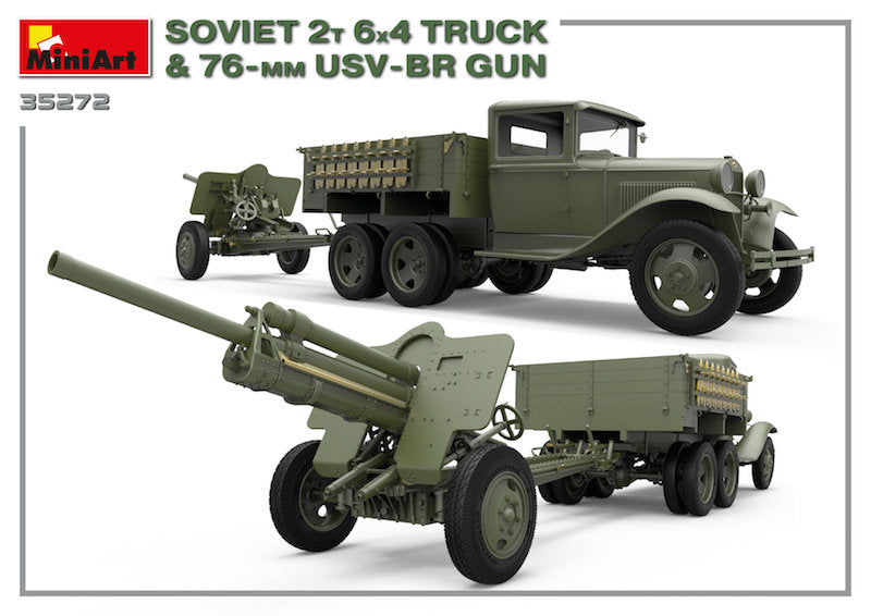 MiniArt MT35272 1:35 Soviet 2T 6X4 TRUCK & 76mm USV-BR GUN HIGHLY DETAILED MODEL