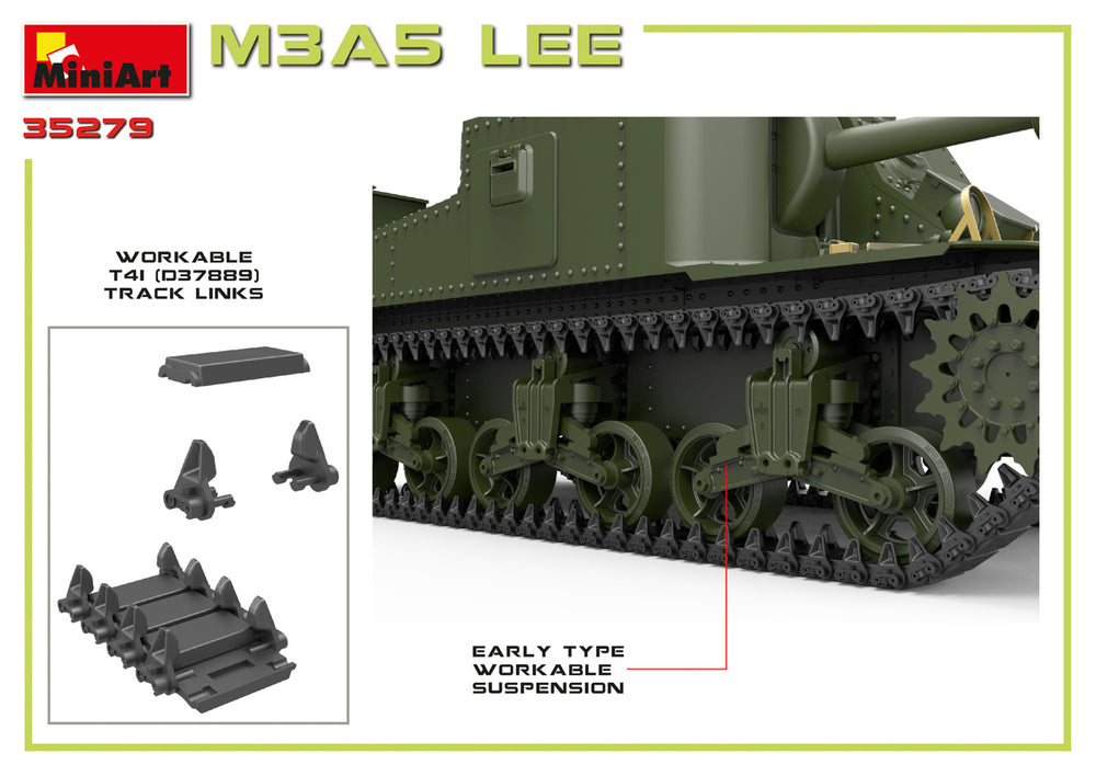 MiniArt MT35279 M3A5 Lee w/Workable T41 Tracks 1:35