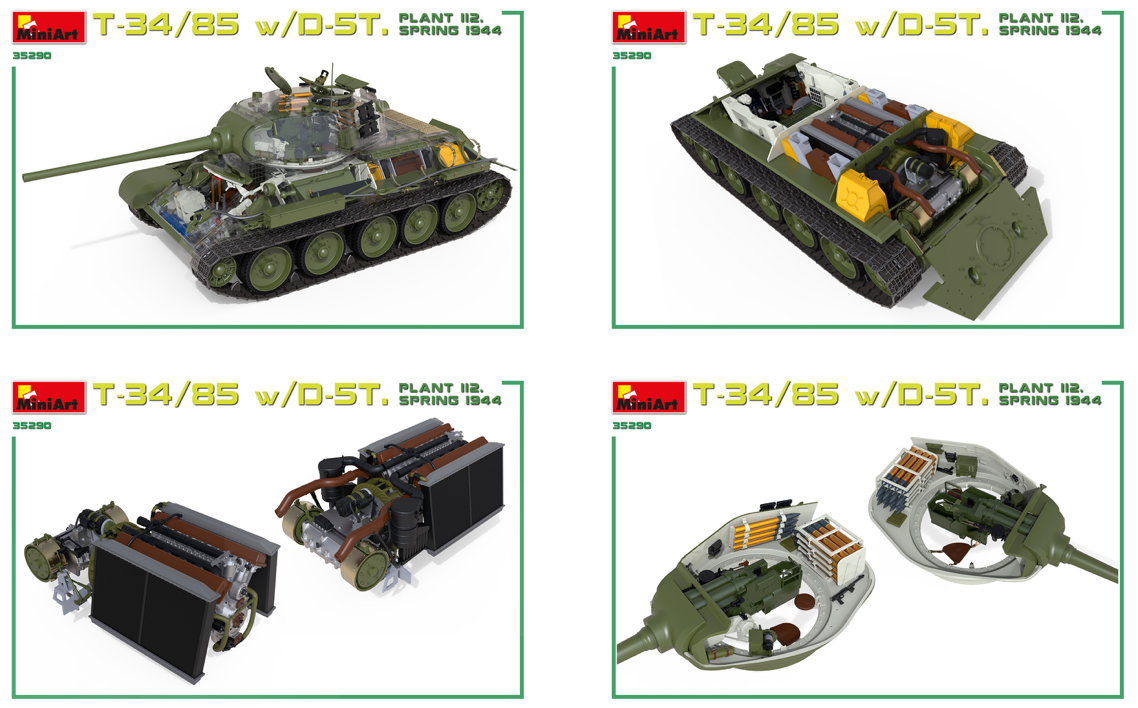 MiniArt MT35290 1:35 Soviet T-34/85 w/D-5T