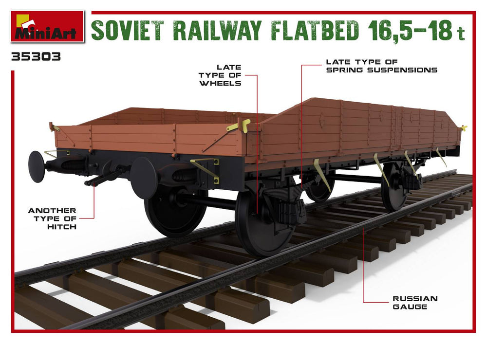 MiniArt MT35303 Soviet Railway Flatbed 16.5-18t 1:35