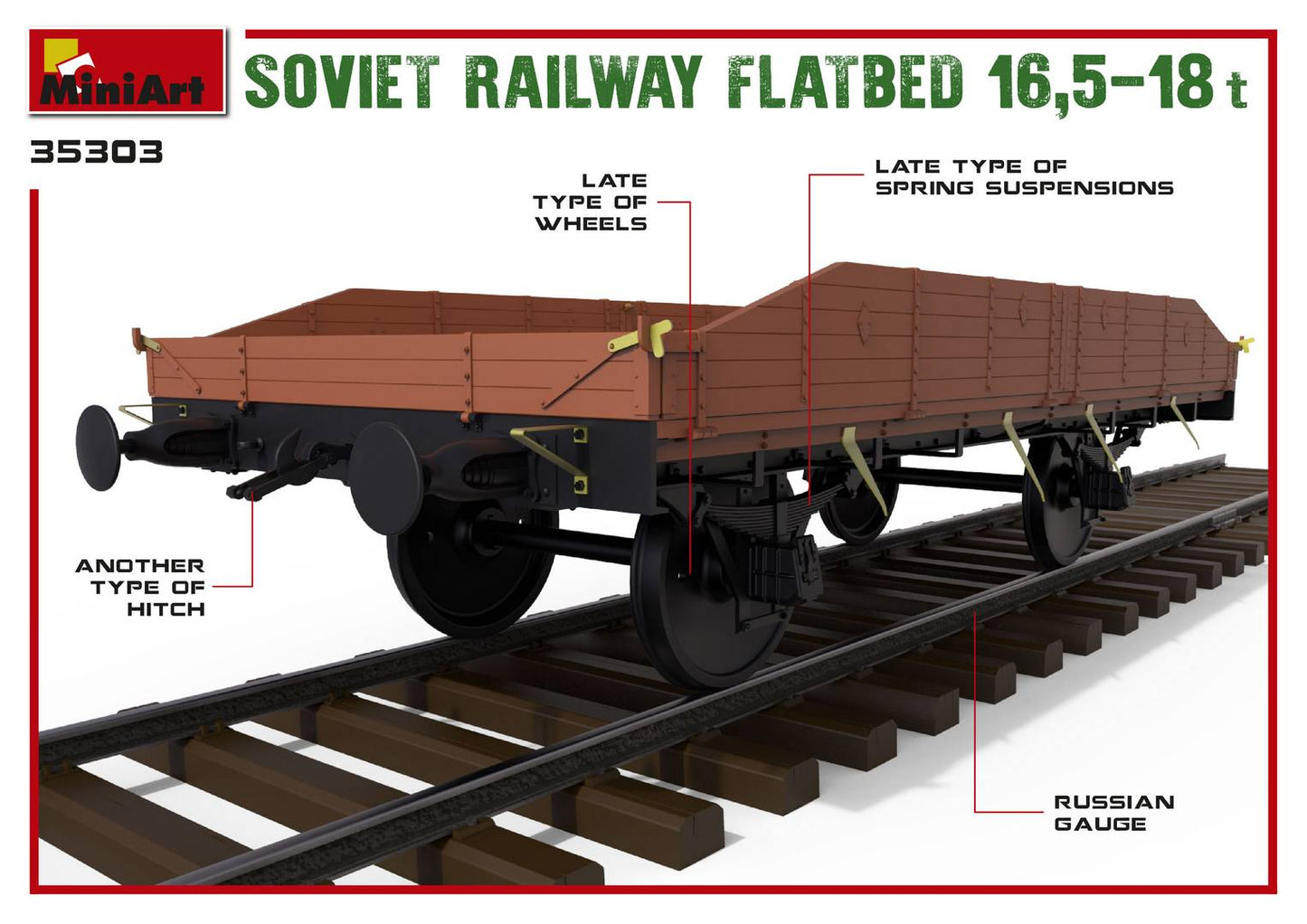 MiniArt MT35303 Soviet Railway Flatbed 16.5-18t 1:35