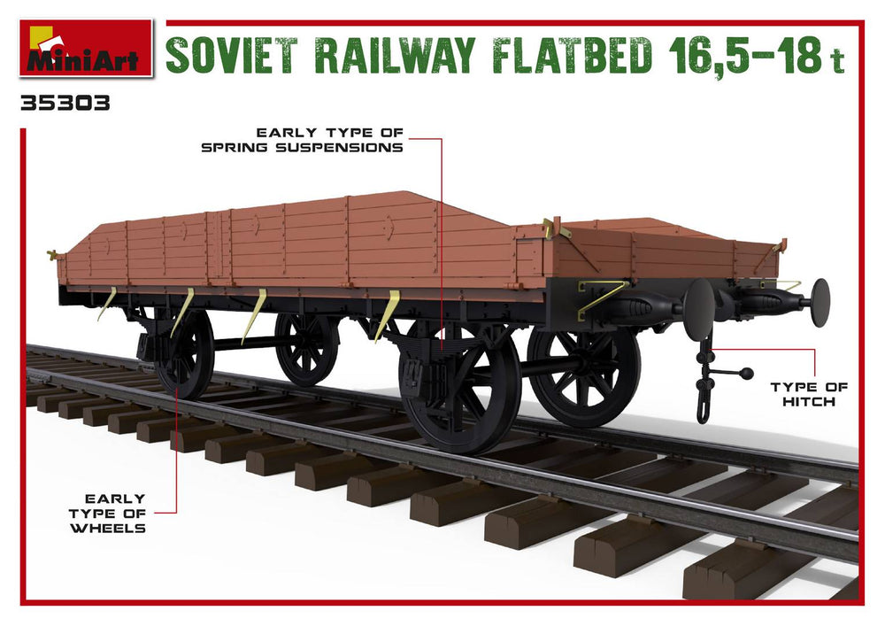 MiniArt MT35303 Soviet Railway Flatbed 16.5-18t 1:35