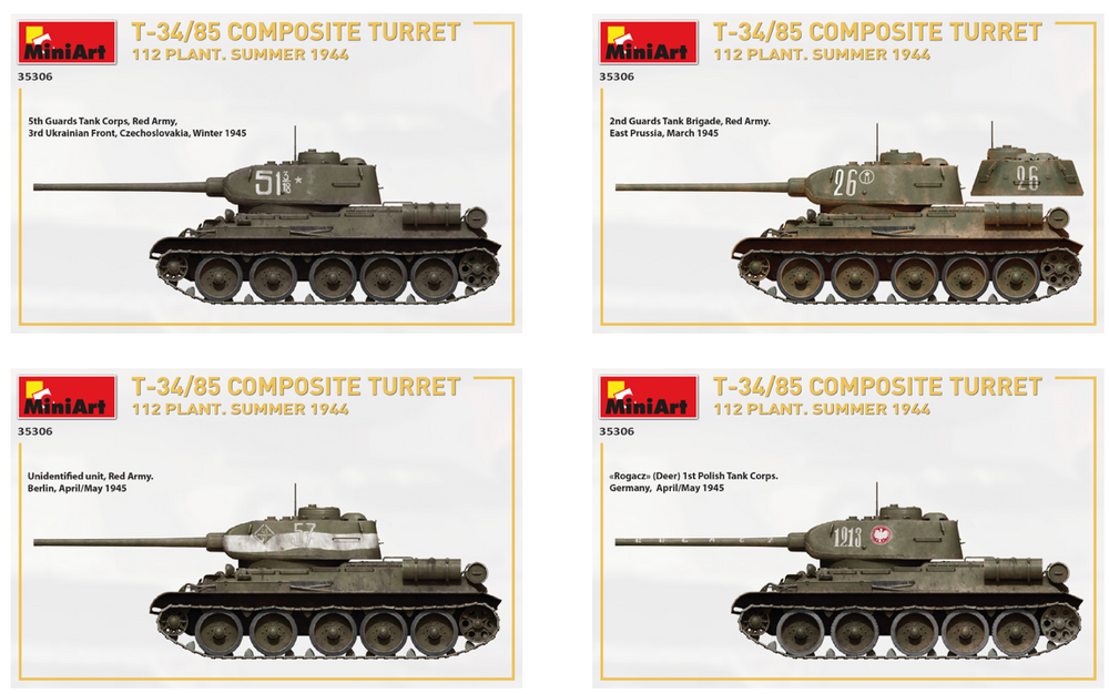 MiniArt MT35306 1:35 SOVIET T-34/85 with COMPOSITE TURRET