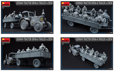 MiniArt MT35314 German Tractor D8506 & Trailer w/Crew 1:35