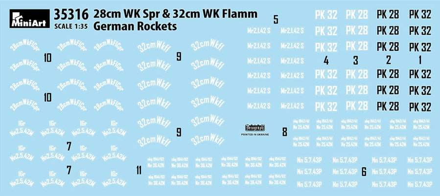 MiniArt MT35316 German Rockets 28cm WK Spr & 32cm FLAMM 1:35