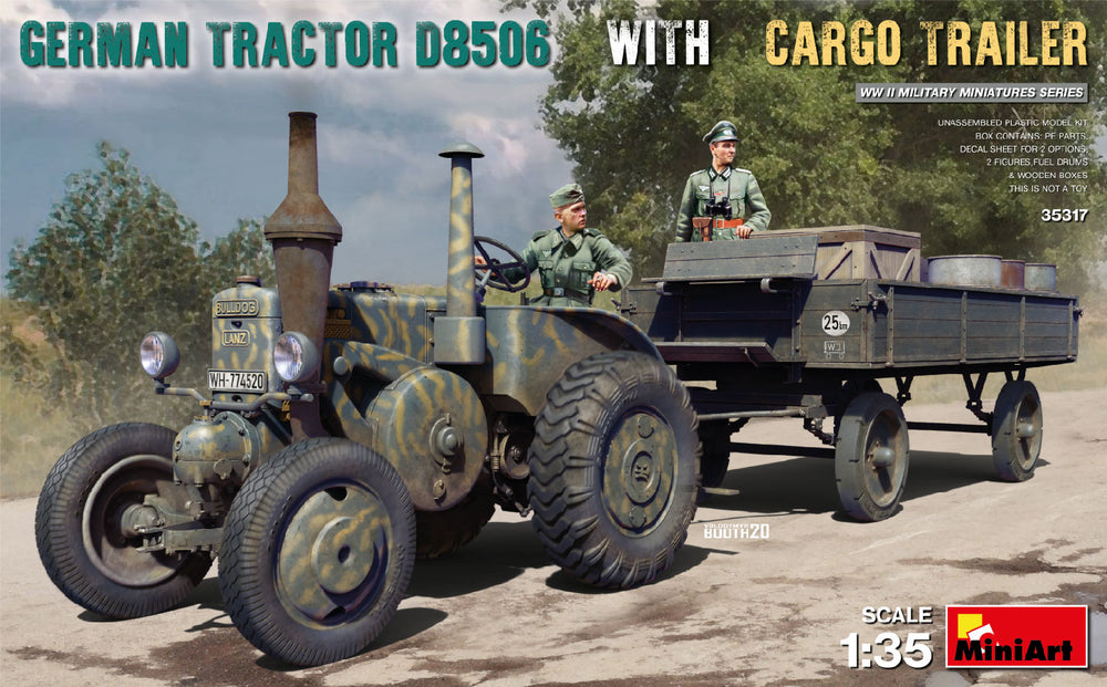 MiniArt MT35317 German Tractor D8506 w/Cargo Trailer 1:35