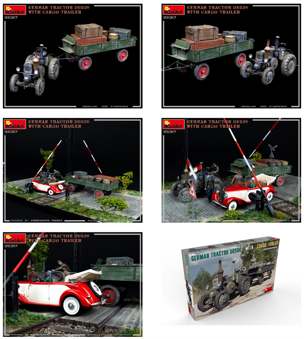 MiniArt MT35317 German Tractor D8506 w/Cargo Trailer 1:35