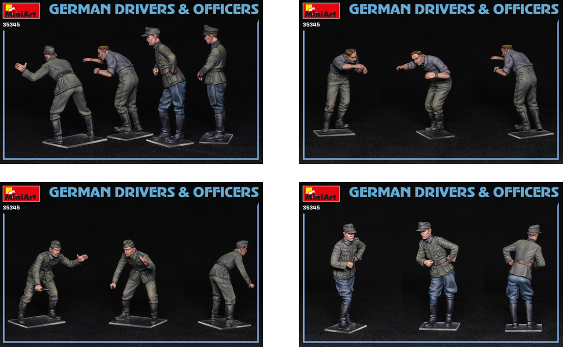 MiniArt MT35345 German Drivers & Officers (4 Figs) 1:35