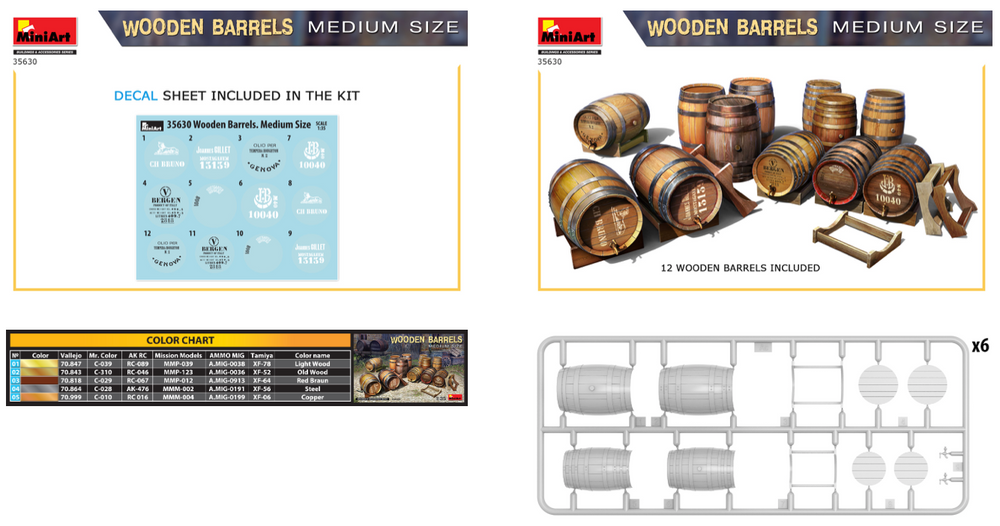 MiniArt MT35630 1:35 WOODEN BARRELS