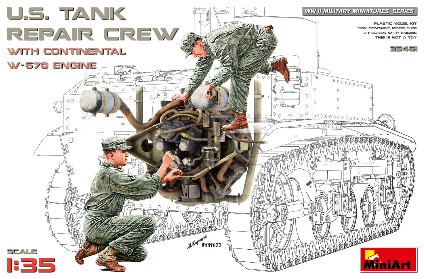 MiniArt MT35461 1:35 US Tank Repair Crew with Continental W-670 Engine