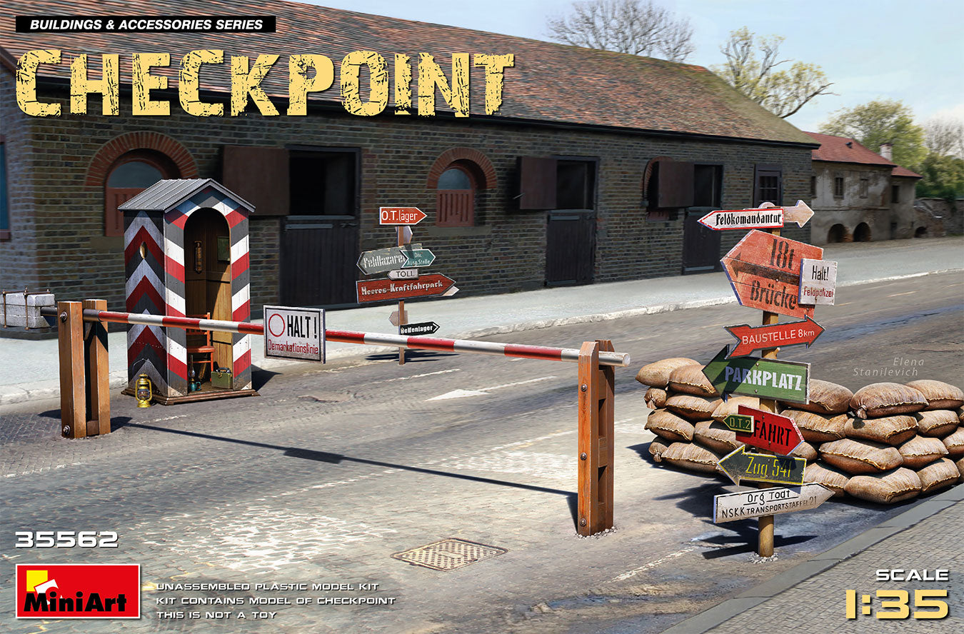 MiniArt MT35562 German WWII Checkpoint, Sentry Box & Signs 1:35