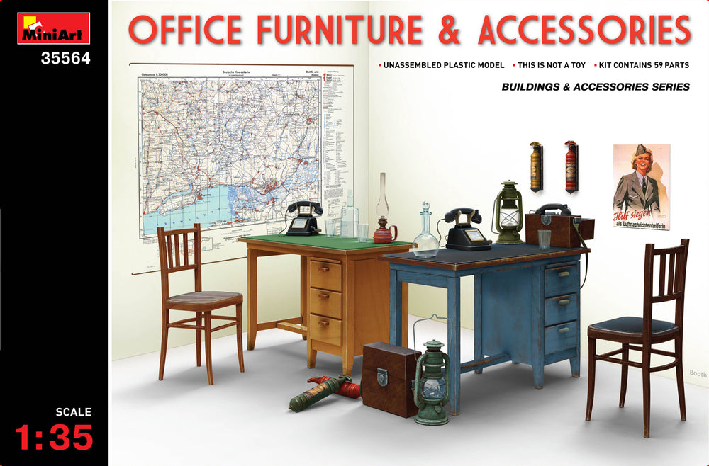 MiniArt MT35564 1:35 Office Furniture and Accessories