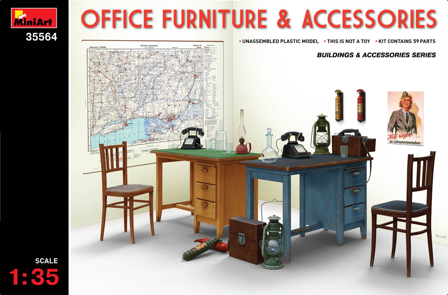 MiniArt MT35564 1:35 Office Furniture and Accessories