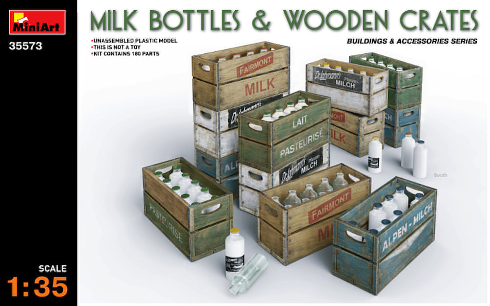 MiniArt MT35573 1:35 Milk Bottles and Wooden Crates